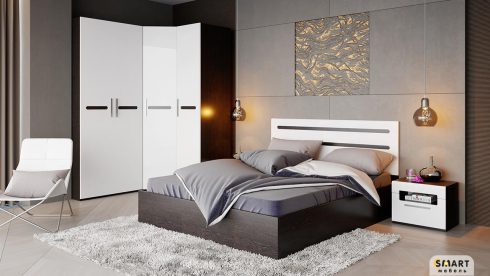 Набор мебели для спальни Фьюжн №1 (Венге Линум/Белый глянец) цена-45000