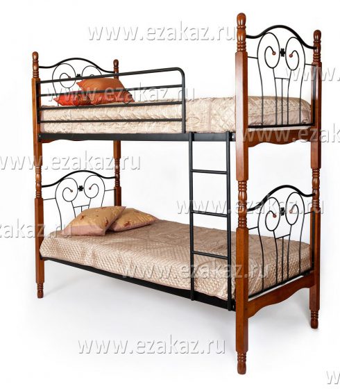 Кровать двухъярусная AT 608 (метал. каркас) + основание (90 см x 200 см) Цена — 17000