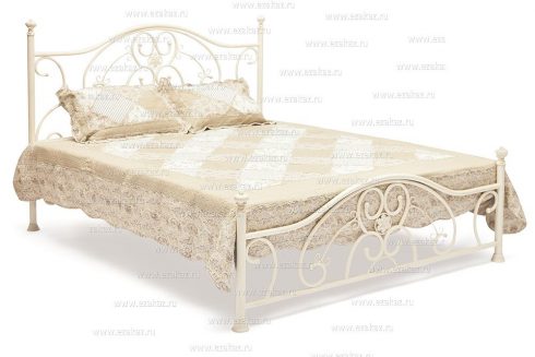 Кровать двуспальная белая «Элизабет» (Elizabeth) + основание (160 см x 200 см) Цена -22500