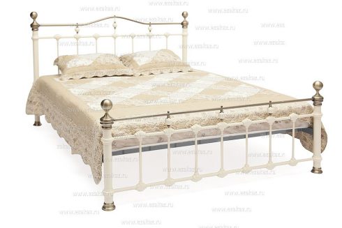 Кровать двуспальная белая «Диана» (Diana) + основание (Античный белый (160 x 200 см)) Цена-22500