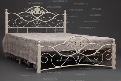 Кровать кованая «Канцона» (Canzona) белая + основание (160 см x 200 см) Цена- 15500